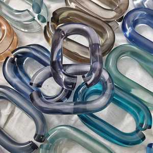 Cadena de Resina Azul Ecológica Personalizable, Eslabones de Cadena Coloridos de Gran Tamaño para Decoración de Paredes, Separador de Ambientes DIY - Product Image 2