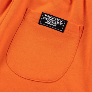 Men Orange <b>Zipper</b> Pocket Sweat <b>Shorts</b> Custom High Quality 100% Cotton Fleece Jogger Running Casual French Terry Sweat <b>Shorts</b> - Product Image 5