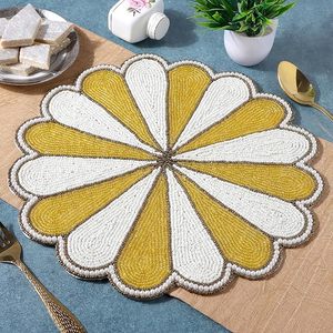 Best Luxury Pineapple Yellow Glass <b>Beads</b> <b>Placemat</b> Christmas Party Tableware Decorative Theme Design - Product Image 4