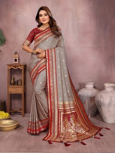 Royal and Rich Kalamkari Silk Zari avec Paithani Silk With Beautiful Digital Printed Saree - Product Image 4
