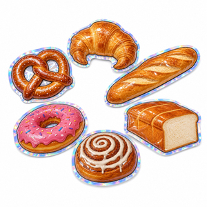 Custom Bakery Shaped Die Cut Glossy Mylar <b>Bags</b> With Holographic Finish Child Lock Biodegradable for Candy Snack Edibles - Product Image 1