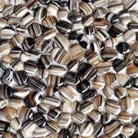 Onyx noir naturel à bandes, cabochon lisse et non monté, pierre à reflets multiples pour la fabrication de bijoux, 1-3 pouces, 10-30 grammes