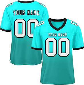 Camiseta de fútbol americano de sarga de aparejos juveniles de entrenador de alta calidad, uniformes de fútbol americano personalizados, camiseta sublimada con cuello en V - Product Image 3