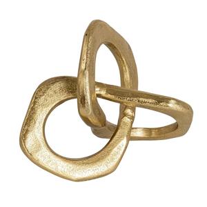 Sculpture de table en métal doré de luxe, artisanale, élément décoratif parfait pour le style de bureau ou de salon, en provenance d'Inde - Product Image 1