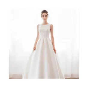 OEM Herstellung Hochzeits kleid Ballkleid Design Perlen Satin hinzufügen Perlen Spitze Leichte und elegante Stil TNBPno7 Zum Verkauf