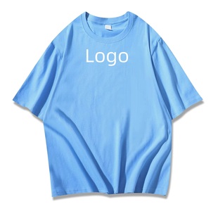 Logo personnalisé 100% coton tricoté paillettes anti-boulochage respirant col en O été décontracté ample à manches courtes T-Shirt Plus - Product Image 1
