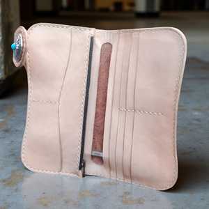 Portefeuille en cuir véritable à 100%, à rayures, sculpté, court, à double pli, avec blocage RFID, multifonction, grande capacité, vintage, imperméable - Product Image 4