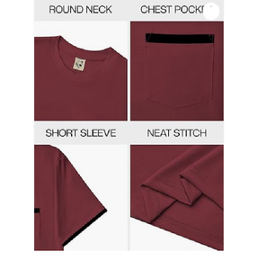 เสื้อยืดผ้าฝ้าย100% โอเวอร์ไซส์สำหรับผู้ชายเสื้อพิมพ์ลายกระเป๋าด้านหน้าสไตล์ลำลองสะพายไหล่ทรงหลวมผ้าเจอร์ซี่สีทึบ - Product Image 3