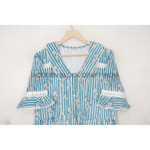 ชุดเดรสผ้าคอตตอนเนื้อนุ่มพิมพ์ลายดอกไม้คอวีของผู้หญิงชุดเดรสมิดิลายดอกไม้มีกระเป๋าธรรมชาติสมัยใหม่งานปาร์ตี้ฤดูใบไม้ผลิ/ฤดูร้อนงานแฮนด์เมด - Product Image 2