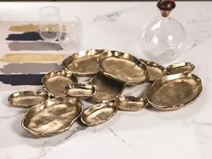 Bol en métal moderne écologique en aluminium fait main de qualité supérieure, présentoirs de buffet de mariage élégants et contemporains, sécurisé pour le bureau - Product Image 2