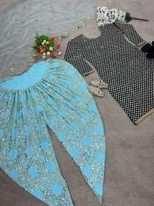 เปิดตัวชุดเดรสงานปาร์ตี้ดีไซน์ใหม่ ท็อป โดติ ซัลวาร์ และผ้าคลุมไหล่ ตัดเย็บสำเร็จพร้อมสวมใส่ ชุดแบบดั้งเดิม - Product Image 2