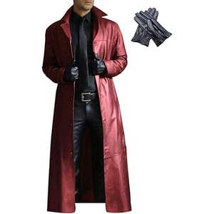 Abrigo largo de cuero puro de calidad superior para hombre, estilo informal, último diseño, abrigo de cuero con guantes de cuero gratis - Product Image 4