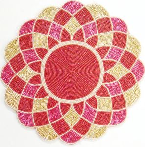 Napperons de table perlés durables pour table à manger Napperon de coureur perlé à la main 13x13 Chemin de table décoratif pour mariage brodé - Product Image 4