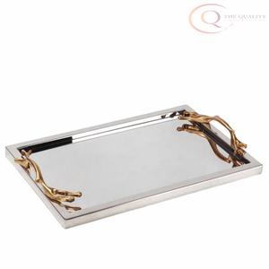 Elegante Bandeja Decorativa de Acero Inoxidable para el Ramadán con Asa para Uso en Mesa |   Añade un Aspecto Sofisticado a la Sala de Estar, Comedor y Eventos - Product Image 2