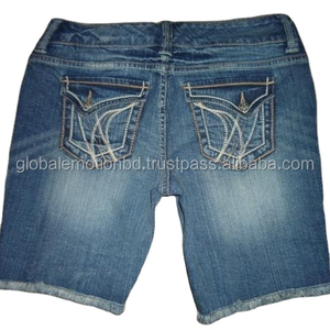 Pantalones cortos de mezclilla ecológicos estilistas para damas Diseño sexy de patrón sólido - Product Image 2