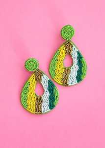 Pendiente de mujer bordado hecho a mano de lujo Estilo de moda único Con cuentas Punto de cruz y costura Artesanía Premium - Product Image 4