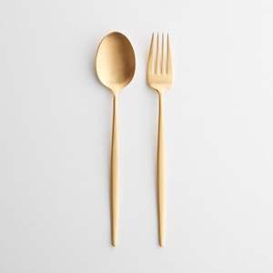 Luxury brass <b>cutlery</b> <b>set</b> with gold finished and designer handles ideal for fine dining weddings and elegant dinner parties - Product Image 6