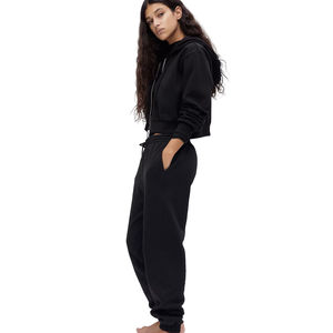 Haute qualité 100% coton hiver femmes à manches longues pull à capuche haut court personnalisé en gros décontracté respirant - Product Image 6