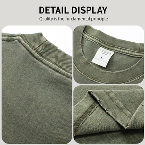 OEM Wholesale Oversized Heavyweight 100% Cotton Knitted <b>Drop</b> Shoulder Vintage <b>Acid</b> Wash Streetwear Custom Logo Men T-shirt - Product Image 5