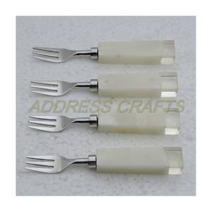 Mini juego de tenedor de acero inoxidable personalizado con mango de mármol creativo hecho a mano, juego de tenedor elegante, juego de tenedor de cena de estilo lujoso - Product Image 2