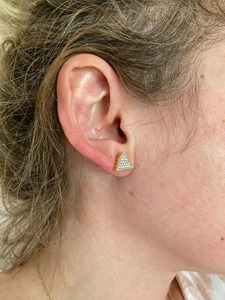 Oferta Especial, Pendientes de Diamante Moissanite VVS con Plata de Ley 925 Chapada en Oro, Triángulo, Minimalistas, Joyería Fina para Mujer - Product Image 5