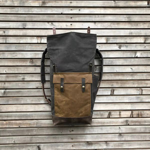 Sac à dos de luxe en cuir et toile, classique, pour voyage, randonnée, école, ordinateur portable, respirant, léger, grande capacité, fabrication - Product Image 1