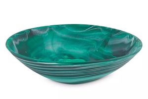 ชามสลัดเรซินโอเอ็มทำด้วยมือสีขาวหมุนวนพร้อมเนื้อหินอ่อนและชามผลไม้ลายหมุนวนน้ำใช้ในบ้านโรงแรมบุฟเฟ่ต์ - Product Image 5