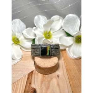 สร้อยข้อมือแฟชั่นสีดำเทอร์ควอยซ์และเงินสเตอร์ลิงของแรนดี้ บอยด์ - Product Image 1