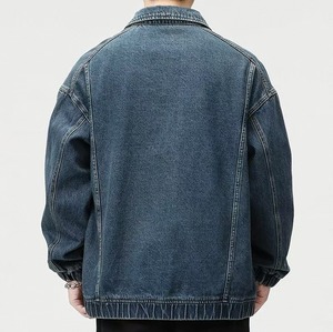 OEM personalizzato Unisex Distressed acido Wash giacca di jeans comodo cappotto da lavoro per gli uomini - Product Image 6