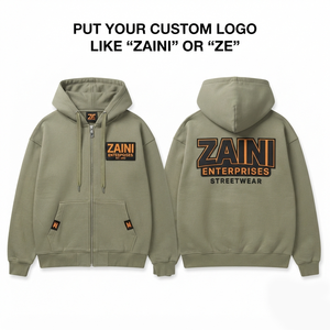 Sweat à capuche zippé pour femme, 400 GSM, molleton de coton premium, vert olive, lourd, broderie personnalisée, impression, logo, OEM, ODM - Product Image 1