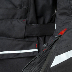 Chaqueta de Motociclista Unisex Negra Premium, Tela de 300 g/m², Diseño Elegante, Cuello Alto, Impermeable, Tiras Reflectantes, Estilo Racing - Product Image 4