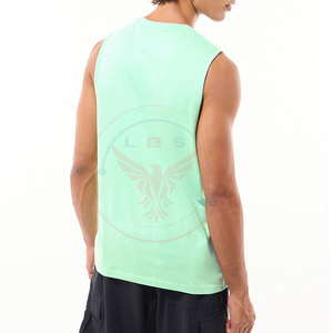 T-shirts sans manches pour hommes, respirants, écologiques, à séchage rapide, en polyester/coton, en stock, prix bas, best-sellers - Product Image 3