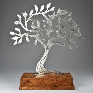 LuxeFir AuraBranch EternaBloom, escultura de árbol de Metal decorativa hecha a mano para el hogar y la Oficina - Product Image 1