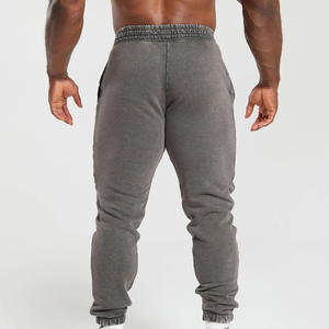 Haute qualité taille élastique hommes survêtement pantalons de survêtement vente chaude coton polaire pantalons décontractés taille moyenne plaine teint toile - Product Image 2