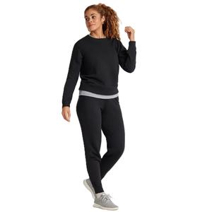 Femmes personnalisé grande taille coupe ample épaule tombante haut court à manches longues sweat décontracté femme pulls O cou court haut - Product Image 4