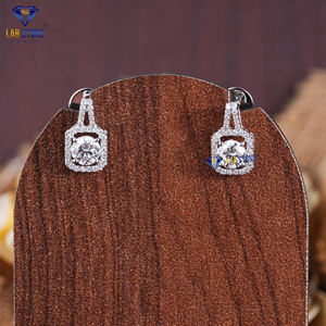 Juego de pendientes y colgantes de oro blanco con diamantes de corte redondo TDW 2.196 de Labstone / Discover Brilliance/color de la EF-VS - Product Image 6