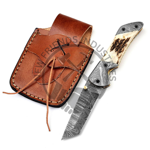 มีดพับอเนกประสงค์สำหรับการล่าสัตว์และตั้งแคมป์กลางแจ้ง ด้ามจับสแตนเลสลายพิเศษ ใบมีดหนา 4 มม. ปรับแต่งได้ - Product Image 6