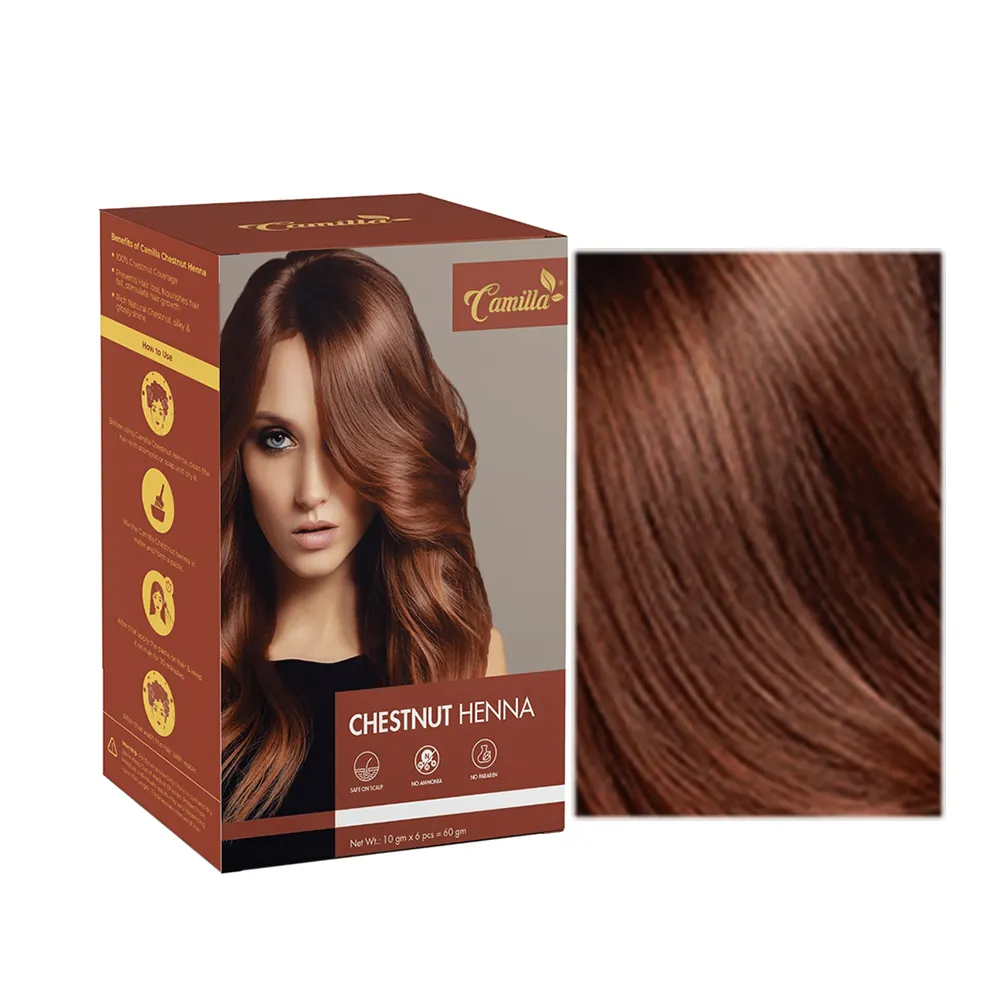 Camilla Chestnut Hair Color Powder Henna Based Hair Color Ammonia and Paraben Free Hair Dye for Women & Men At Best Price