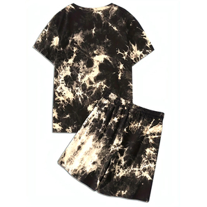 Chándal de sublimación de poliéster a la moda personalizado para hombre elegante entrenamiento gimnasio deportes camisetas pantalones cortos conjuntos sólido no tejido - Product Image 2