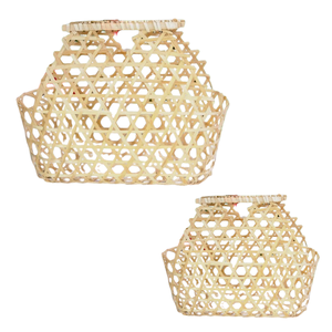 PANIER CADEAU EN BAMBOU multi-usages respectueux de l'environnement Durable, réutilisable et parfait pour les paniers de fruits, les pique-niques, le rangement et la décoration intérieure - Product Image 1