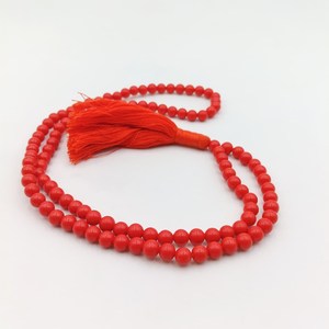 Natural <b>Red</b> Coral Mala 108 <b>Beads</b> | Shaped Prayer <b>Beads</b> | Hand Knotted Yoga Meditation Rosary | Afreen Gems Jewels | Rajasthan - Product Image 1