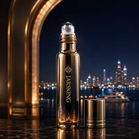 Flacon roll-on en verre électroplaqué de luxe 10 ml : Flacon roll-on élancé à finition métallique pour parfums de boutique et marques privées