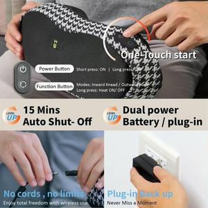 Masseur électrique chauffant pour les épaules et le cou avec mouvement de pétrissage 3D, contrôle de la minuterie, portable pour une utilisation en voiture - Product Image 5