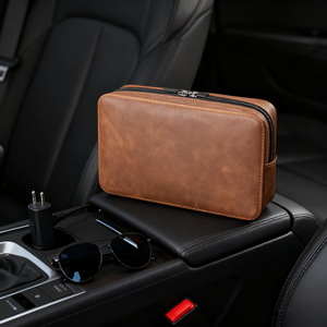 Nhà Máy Tùy Chỉnh Da Du Lịch Cáp Tổ Chức Chất Lượng Cao Công Nghệ Dopp Kit Đầy Đủ Hạt Da Du Lịch Điện Tử Phụ Kiện Túi - Product Image 2