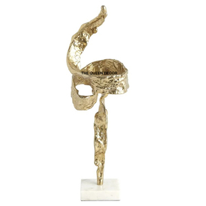 Sculpture en forme de bateau, design antique, article très vendu, design unique, en aluminium avec base en marbre, finition brillante - Product Image 3