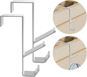 Ganchos sobre la puerta Metal resistente sobre ganchos dobles Percha No se requiere montaje para abrigos Chaquetas Sombreros Toallas Ideal para Baño - Product Image 2