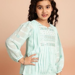 Top estampado para niñas Mujeres Ropa informal Patrón floral Estilo Botón frontal Abajo Blusa de diseñador con media manga - Product Image 1