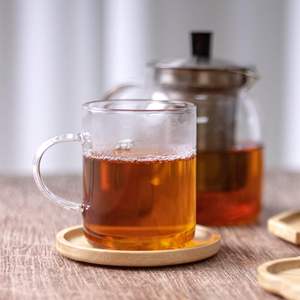 ชุดที่รองแก้ว4ชิ้นสำหรับเครื่องดื่มที่ทำจากไม้ถาดรองแก้วชาทรงกลมทำจากไม้ธรรมชาติตกแต่งสำหรับรับประทานอาหารในครัว - Product Image 5