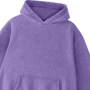 เสื้อฮู้ดผ้าฟลีซสำหรับผู้ชายผ้าคอตตอนโอเวอร์ไซส์โอเวอร์ไซส์ผ้าฟลีซสไตล์สตรีทแวร์แนวสตรีทผ้าคอตตอนสีพื้นออกแบบโลโก้ได้ตามต้องการ - Product Image 3