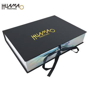 Boîtes rigides pour perruques en gros Huamao, OEM, logo personnalisé en estampage à chaud, carton avec ruban et insert intérieur, boîte cadeau pour l'emballage des perruques - Product Image 1